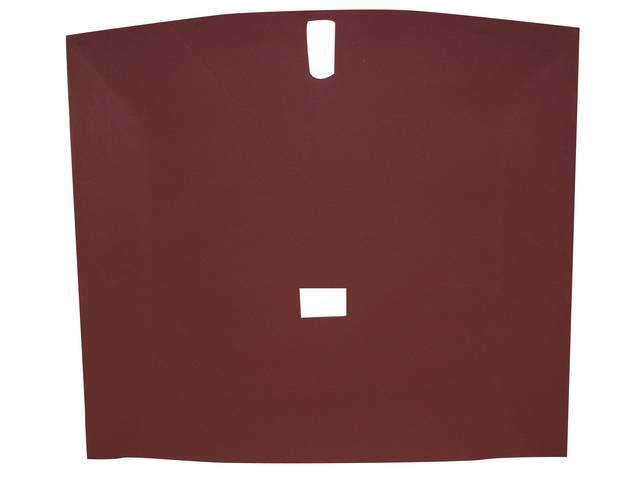 Headliner Assy, Roof, Vinyl, Red, W/ Dome Light 25 3/4 Inch From Front And W/ Map Light, Incl Pre Installed Abs Backing Board,  Repro