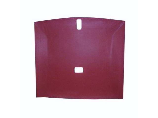 Headliner Assy, Roof, Cloth, Medium Red, W/ Dome Light 25 3/4 Inch From Front And W/ Map Light, Incl Pre Installed Abs Backing Board,  Repro