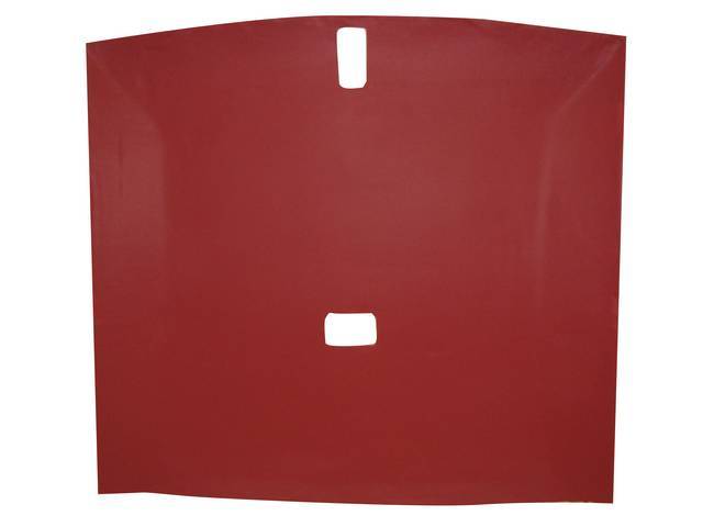 Headliner Assy, Roof, Vinyl, Medium Red, W/ Dome Light 25 3/4 Inch From Front And W/ Map Light, Incl Pre Installed Abs Backing Board,  Repro