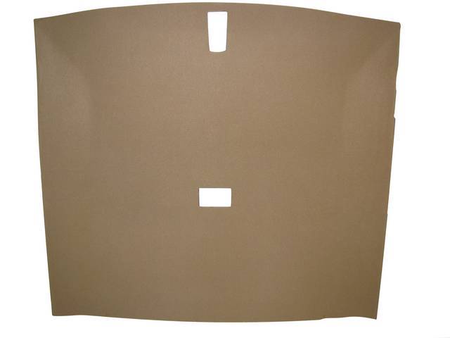 Headliner Assy, Roof, Cloth, Sand Beige, W/ Dome Light 23 3/4 Inch From Front And W/ Map Light, Incl Pre Installed Abs Backing Board,  Repro