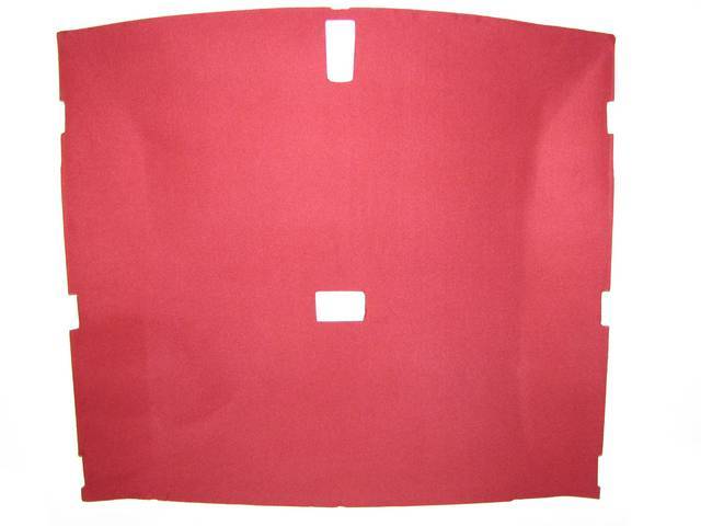 Headliner Assy, Roof, Cloth, Scarlet Red, W/ Dome Light 23 3/4 Inch From Front And W/ Map Light, Incl Pre Installed Abs Backing Board,  Repro