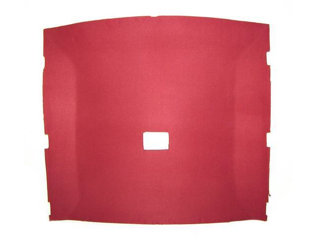 Headliner Assy, Roof, Cloth, Scarlet Red, W/ Dome Light 22 Inch From Front And W/O Map Light, Incl Pre Installed Abs Backing Board,  Repro