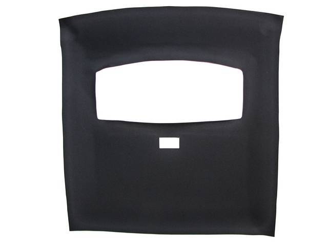Headliner Assy, Roof, Cloth, Ebony / Black, W/ Front Mounted Dome Light, Incl Pre Installed Abs Backing Board,  Repro