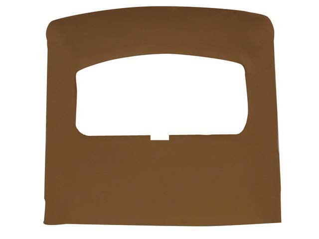 Headliner Assy, Roof, Vinyl, Carmel / Chamois, W/ Front Mounted Dome Light, Incl Pre Installed Abs Backing Board,  Repro