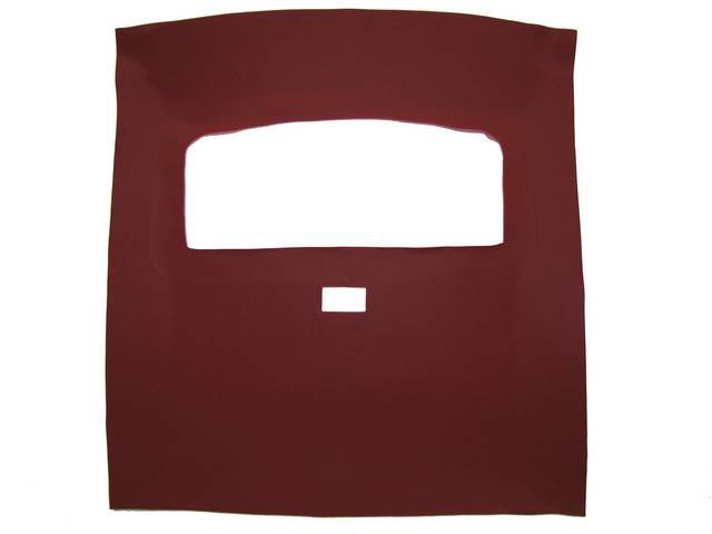 Headliner Assy, Roof, Cloth, Scarlet Red, W/ Front Mounted Dome Light, Incl Pre Installed Abs Backing Board,  Repro