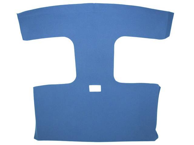 Headliner Assy, Roof, Vinyl, Regatta Blue, W/ Front Mounted Map Light, T-Roof Cutout, Incl Pre Installed Abs Backing Board,  Repro