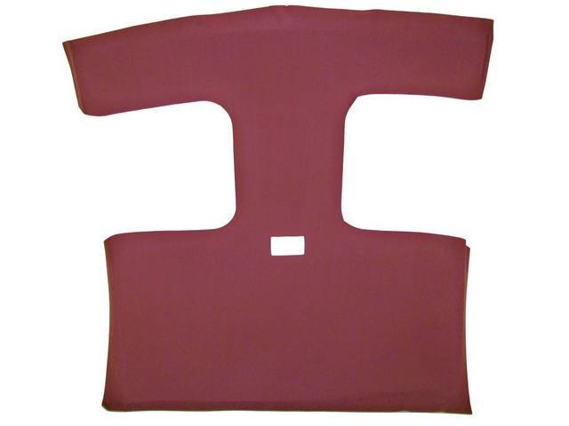Headliner Assy, Roof, Vinyl, Scarlet Red, W/ Front Mounted Map Light, T-Roof Cutout, Incl Pre Installed Abs Backing Board,  Repro