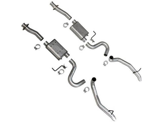 Exhaust Kit, Cat Back, Bbk Performance, Varitune Style, 2 3/4 Inch Pipes, Incl All Aluminized Inlet Adn Outlet Pipes And Bbk Adjustable Mufflers, 2 3/4 Inch Turn Down Style Aluminized Tips