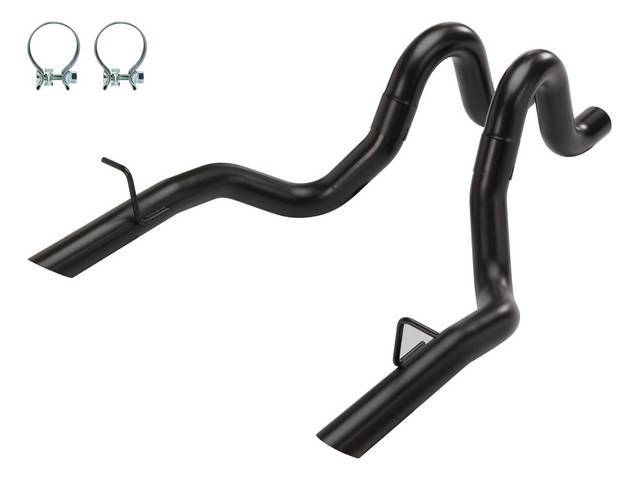 Pypes 3 Prebent Factory Style Tailpipes for 1986-1993 Mustang (Black Powder Coated)