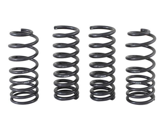 Coil Spring Set, Progressive Rate, Ford Racing, 500 / 570 Front Rate, 170 / 310 Rear Rate, 1.2 Inch Front / 1.2 Inch Rear Lowering Height May Vary Due To Options, Repro