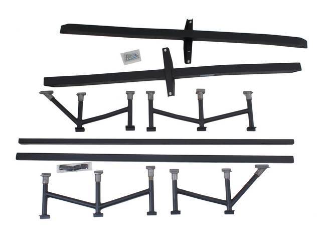 Chassis Brace System, Fit, Stifflers, Black Powder Coated W/ Weld Free Locations, Incl Subframe Connectors, Stiffening Rails And Web Braces