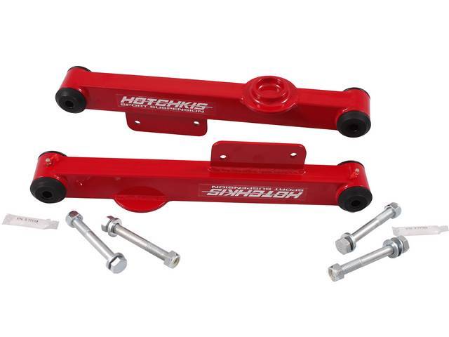 Control Arm Kit, Rear Lower, Box Steel, Red, Hotchkis, Incl Urethane Front And Rear Bushings, These Control Arms Are Designed To Fit Into Stock Location And Work With Stock Style Swaybars