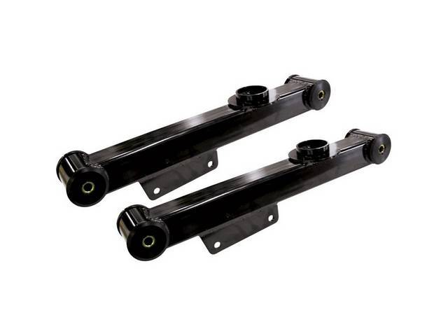 Control Arm Kit, Rear Lower, Box Steel, Black, Steeda, Incl 3 Piece Design Urethane Front And Rear Bushings, These Control Arms Are Designed To Fit Into Stock Location And Work With Stock Style Swaybars, *** See M-5500-4d For Matching Upper Arms ***
