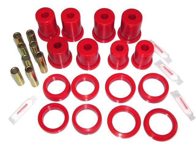 Bushing Kit, Rear Upper And Lower Control Arm, Urethane, Red, Does Not Incl Shells (Re-Use Originals), Repro