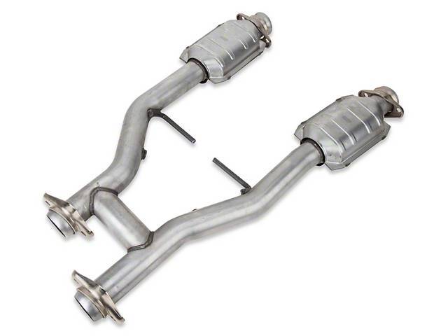 H-Pipe, Street Legal, Short Style, Bbk Performance, 15 Gauge 2 1/2 Inch Aluminized Tubing, Oem Style Flanges, Incl Factory Oxygen Sensor And Air Pump Fittings, Repro