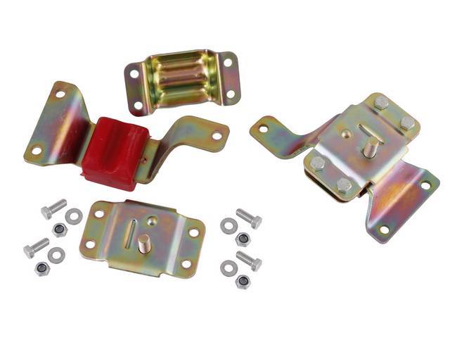 Insulator Set, Motor Mount, Polyurethane, Designed To Withstand High Heat And Oils, Repro