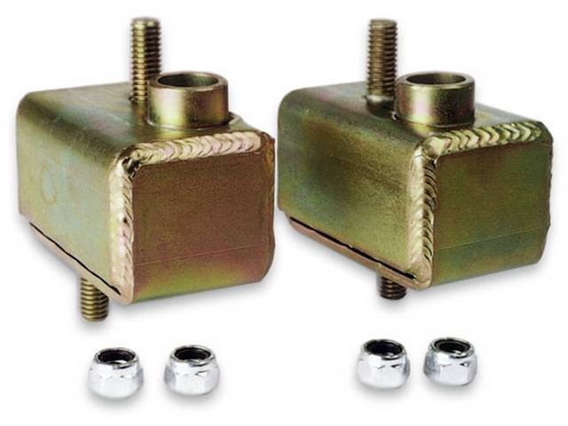 Solid, Motor Mounts, Moroso, Zinc And Yellow Chromate Plating, Incl Rh And Lh Side Mounts W/ Grade 8 Studs, Mounting Hardware