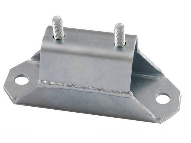 Solid, Transmission Mount, Moroso, Zinc Plated, This Unit Is Designed To Be Used On High Horsepower Cars And Is Not Intended For Street Or Daily Driving Use, Repro