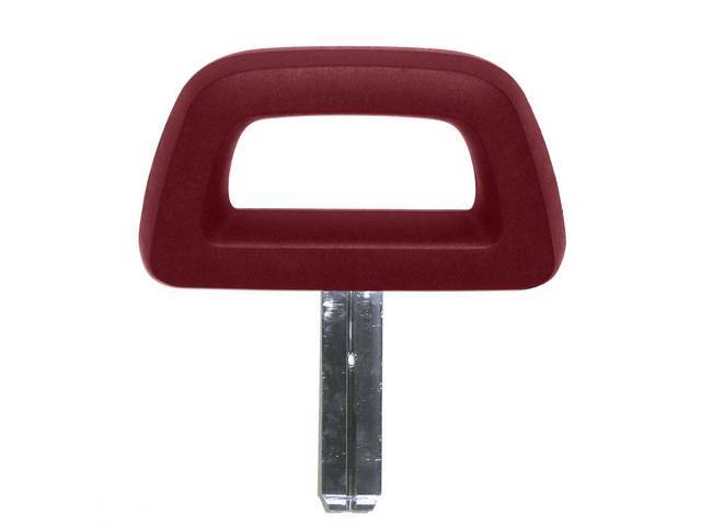 Headrest Assy, Front Seat, Donut Type, Molded Vinyl, Canyon Red, W/ Interior Trim Id Code *Pd*, Pair, Repro