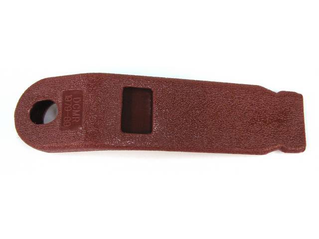 Shield, Seat Belt, Front, Console Side, Red, Repro