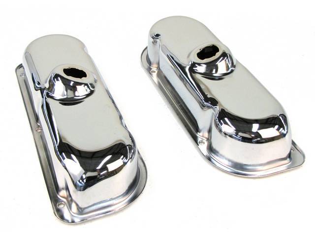 Valve Cover Set, Stamped Steel, Chrome, Feature A Smooth Our Finish, Repro