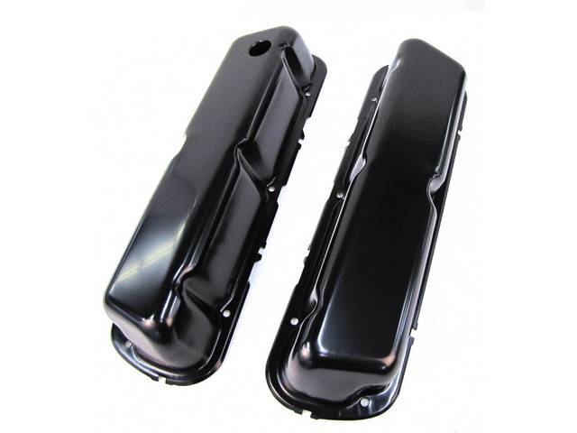 Valve Cover Set, Stamped Steel, Black, Feature A Smooth Our Finish, Repro