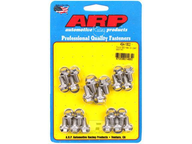 ARP 289/302/351W & 351C Oil Pan Bolt Kit Stainless Hex Head Style (454-1802) W/O Side Support Rails
