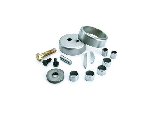 Hardware Kit, Engine Finishing, Comp Cams, Incl (1) Two Piece Fuel Pump Eccentric, (1) Cam Bolt, (1) Cam Washer, (1) Camshaft Dowel Pin, (2) Cam Retainer Bolts, (2) Lifter Retainer Bolts, (4) Cylinder Head Dowels, (2) Timing Cover Dowels, (2) Keyways