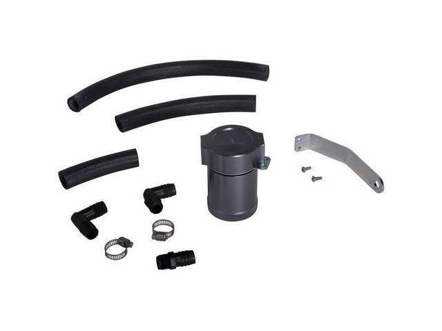 Separator / Catch Can Kit, Air Oil, Bbk Performance, Incl Catch Can Kit, Mounting Bracket, Rubber Hose, Designed To Plum Into The Pcv System And Reduce Oil Into The Intake Track