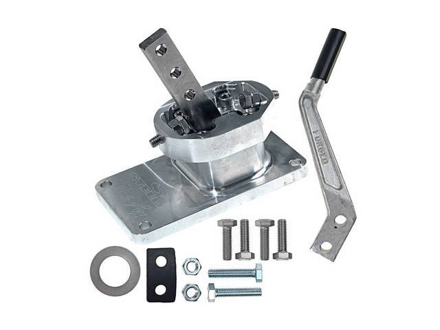 Handle And Housing, Shifter, Steeda Tri-Ax, 6061 T-6 Billet Aluminum, Incl Shifter Handle And Bottom Base, All Necessary Hardware Is Included, Two Position Adjustable Height Handle, Repro