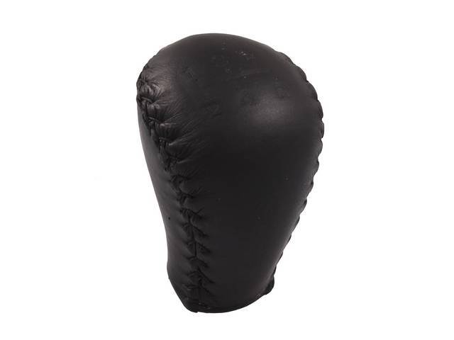 Knob, Shift Handle, M/T, Screw-On Style, Black Leather, W/ 5 Speed Pattern, Repro Designed To Fit Most Stock And Aftermarket Shifters