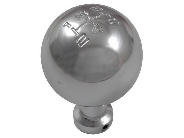 Knob, Shift Handle, Bullitt Style, Anodized Aluminum, 5 Speed Shifter Pattern, Incl Knob And Set Screw, Made Exactly Like The Bullitt Knob But Includes A Lower Flange Set Screw