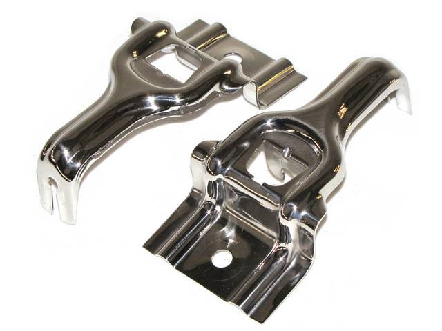 Brackets, Radiator Support, Uppers, Good Repro, Pair, Polished Stainless, Does Not Incl Hardware Or Rubber Insulators See M-8124-4b Or Must Reuse Originals Insulators
