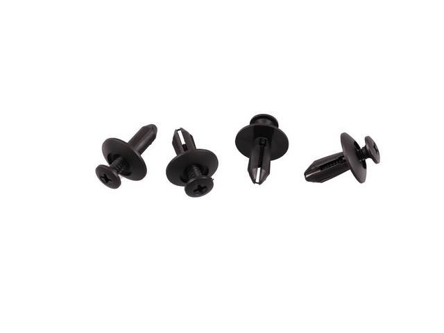 Mounting Kit, Radiator Upper Sight Shield Assy, Incl (4) Oe Correct Style Plastic Rivets W/ Center Screw, Designed To Mount Shield To Upper Radiator Support