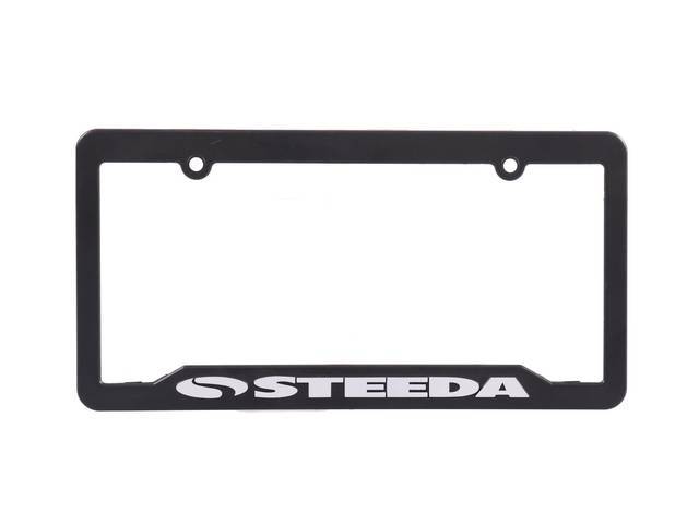 STEEDA Black w/ White Lettering  License Plate Tag Frame