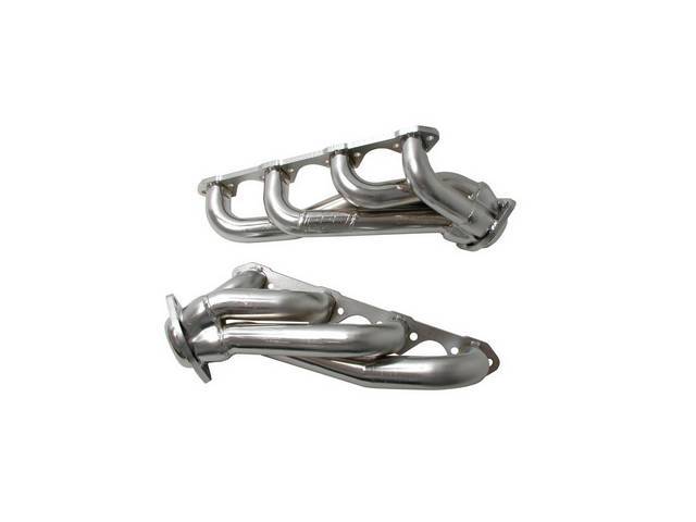 Headers, Unequal Length Shorty, Bbk Performance, Chrome Plated Finish, Made From 1 5/8 Inch Cnc Mandrel Bent Tubing, Incl One Piece Laser Cut Mounting Flanges