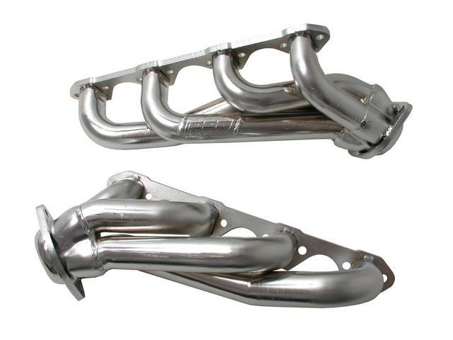 Headers, Unequal Length Shorty, Bbk Performance, Chrome Plated Finish, Made From 1 5/8 Inch Cnc Mandrel Bent Tubing, Incl One Piece Laser Cut Mounting Flanges