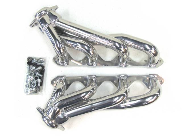 Headers, Unequal Length Shorty, Bbk Performance, Silver Ceramic Coated, Made From 1 5/8 Inch Cnc Mandrel Bent Tubing, Incl One Piece Laser Cut Mounting Flanges