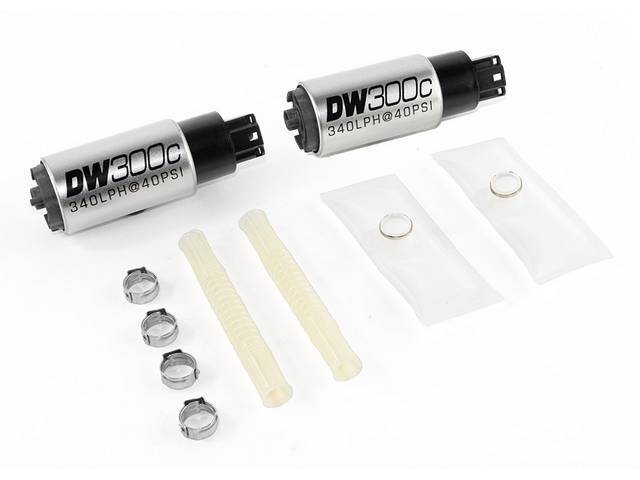 Pumps, Fuel, Deatschwerks, 340 Lph Hi Pressure Style, Dw300c, Incl Pumps And Install Kits, Features Inlet And Outlet Size To Fit In Stock Fuel Pump Module, Designed To Work With Ethanol Style Fuels, This Is A Dual Pump Kit
