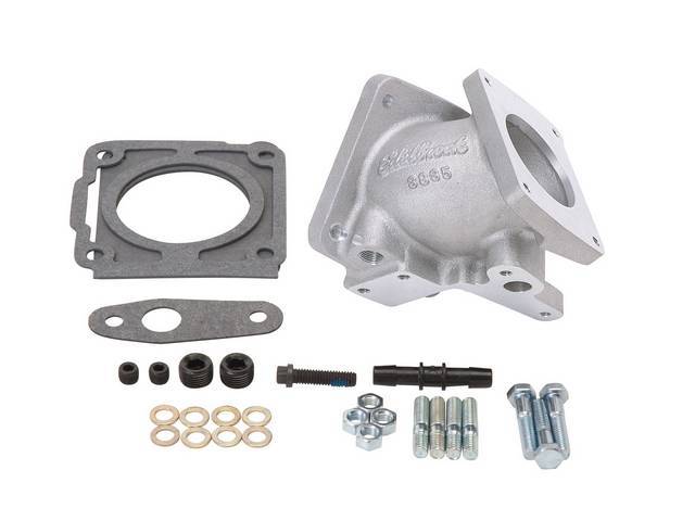 Edelbrock Fuel Injection Throttle Body Adapter for RPM Intakes Silver Finish for (94-95) 5.0L