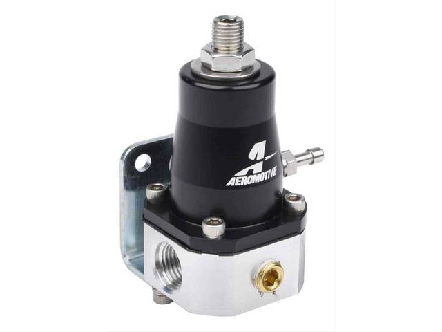 AEROMOTIVE Universal Adjustable Return Style Fuel Pressure Regulator for 79-04 (Black & Silver Anodized)