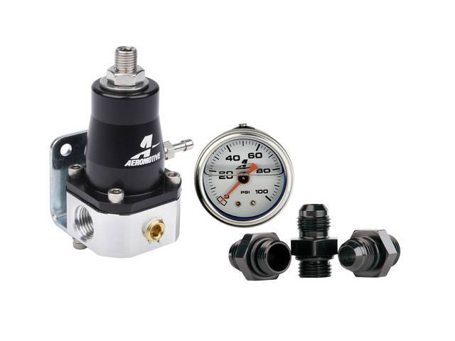 AEROMOTIVE Universal Adjustable Return Style Fuel Pressure Regulator Kit for 79-04 (Black & Silver Anodized)