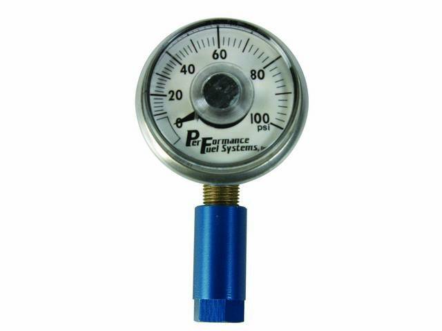 Gauge, Mechanical Fuel Pressure, Incl Adapter Fitting And Gauge, Designed To Fit Directly To The Stock Schrader Valve W/O Removal, Repro