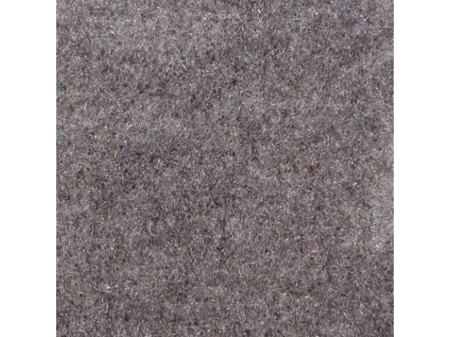 Carpet, Standard Cut Pile Nylon, Molded, Opal Gray, Incl Complete Passenger Area Only, Jute Padding, Correct Heal Pad, Does Not Incl Rear Hatchback Carpet, Repro
