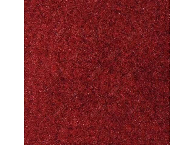 Carpet, Standard Cut Pile Nylon, Molded, Scarlet Red, Incl Complete Passenger Area Only, Jute Padding, Correct Heal Pad, Repro