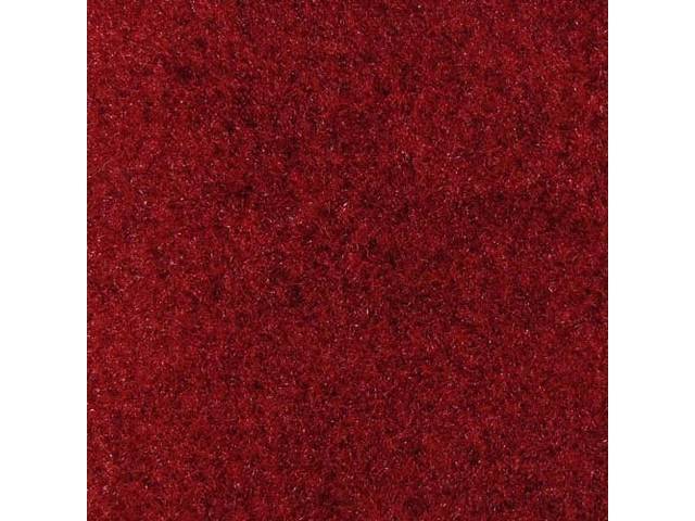 Floor Mats, Carpet, Cut Pile Nylon, Medium Red,