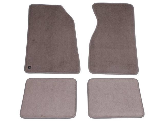 Floor Mats, Carpet, Cut Pile Nylon, Medium Graphite, W/O Logo, Repro, Nibbed Backing For Non-Slip Design 