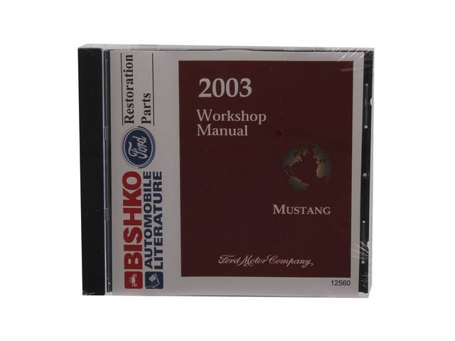 Shop Manual On Cd, 2003 Mustang, Note That Shop Manuals May Incl Other Ford, Lincoln And Mercury Car Models