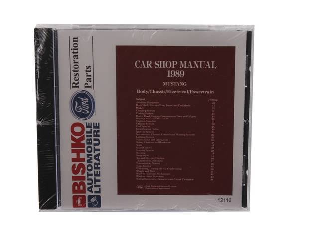 Shop Manual On Cd, 1989 Mustang, Note That Shop Manuals May Incl Other Ford, Lincoln And Mercury Car Models