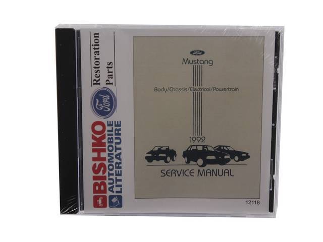 Shop Manual On Cd, 1992 Mustang, Note That Shop Manuals May Incl Other Ford, Lincoln And Mercury Car Models